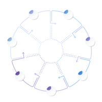 blauw toon cirkel infographic met 7 stappen, werkwijze of opties. presentatie glijbaan sjabloon. png