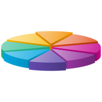 3d fiets diagram voor infographics. tabel met 8 onderdelen, opties. kan worden gebruikt voor grafiek, rapport, presentatie, brochure, web ontwerp. png