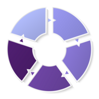 bleu Ton cercle infographie avec 5 pas, processus ou options. présentation faire glisser modèle. png