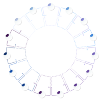 bleu Ton cercle infographie avec 15 pas, processus ou options. présentation faire glisser modèle. infographie disposition conception. png