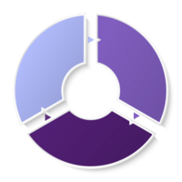 blauw toon cirkel infographic met 3 stappen, werkwijze of opties. presentatie glijbaan sjabloon. png