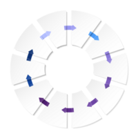 bleu Ton cercle infographie avec dix pas, processus ou options. présentation faire glisser modèle. png