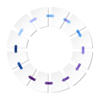 blauw toon cirkel infographic met 12 stappen, werkwijze of opties. presentatie glijbaan sjabloon. png