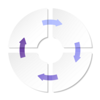 blu tono cerchio Infografica con 4 passi, processi o opzioni. presentazione diapositiva modello. png