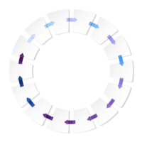 Blau Ton Kreis Infografik mit 14 Schritte, Prozess oder Optionen. Präsentation rutschen Vorlage. png