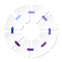 blå tona cirkel infographic med 8 steg, bearbeta eller alternativ. presentation glida mall. png