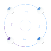 Blue tone circle infographic with 4 steps, process or options. Presentation slide template. png