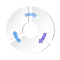 blu tono cerchio Infografica con 3 passi, processi o opzioni. presentazione diapositiva modello. png