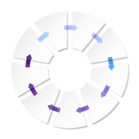 blu tono cerchio Infografica con 9 passi, processi o opzioni. presentazione diapositiva modello. png