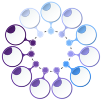 Blau Ton Kreis Infografik mit 11 Schritte, Prozess oder Optionen. Präsentation rutschen Vorlage. Infografik Layout Design. png