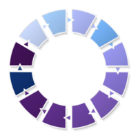 azul tom círculo infográfico com 12 passos, processo ou opções. apresentação deslizar modelo. png