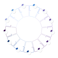 blu tono cerchio Infografica con 13 passi, processi o opzioni. presentazione diapositiva modello. Infografica disposizione design. png