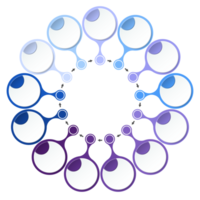 blauw toon cirkel infographic met 13 stappen, werkwijze of opties. presentatie glijbaan sjabloon. infographic lay-out ontwerp. png