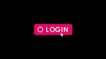 Login click mouse arrow with circle loading animation, Sign in animation. Full HD. 4K video