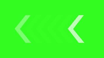 Glowing Neon Left Arrow Direction On Green Background video