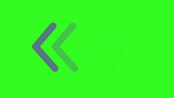 raggiante neon sinistra freccia direzione su verde sfondo video