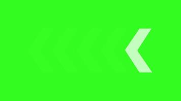 Glowing Neon Left Arrow Direction On Green Background video