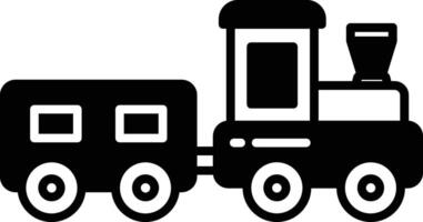 toy train glyph and line vector illustration