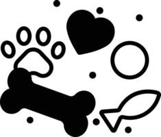 Dog Treat glyph and line vector illustration
