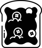 blueberry toast glyph and line vector illustration