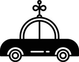 retro car toy glyph and line vector illustration