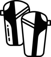 Shin Guards glyph and line vector illustration