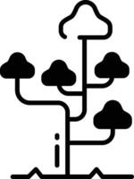 Tree glyph and line vector illustration