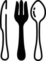 Cutlery glyph and line vector illustration