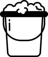 Bucket glyph and line vector illustration