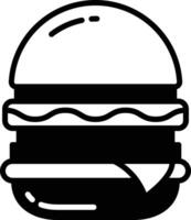 flying hamburger glyph and line vector illustration