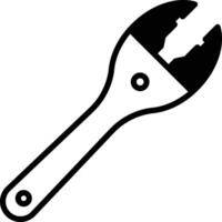 Spud Wrench glyph and line vector illustration