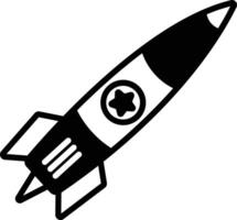 Rocket glyph and line vector illustration