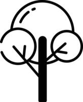 Tree glyph and line vector illustration