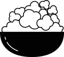 popcorn glyph and line vector illustration