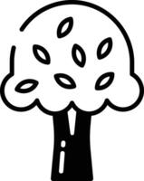 Tree glyph and line vector illustration