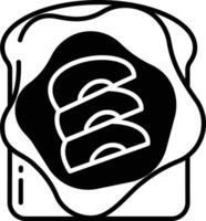 Apple Bacon toast glyph and line vector illustration