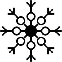 Snowflake glyph and line vector illustration