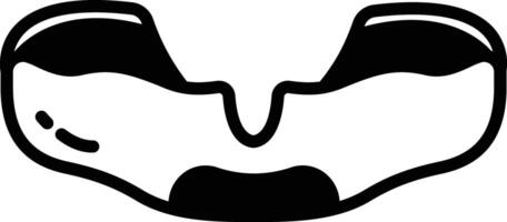 Mouth Guard glyph and line vector illustration