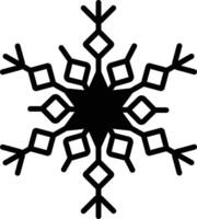 Snowflake glyph and line vector illustration