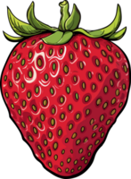AI generated strawberry illustration isolated on transparent background. png