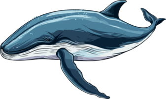 AI generated whale illustration isolated on transparent background. png