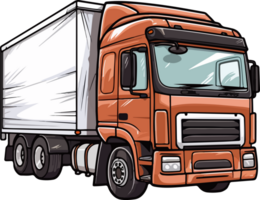 AI generated truck illustration isolated on transparent  background. png