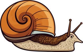 AI generated snail illustration isolated transparent background. png