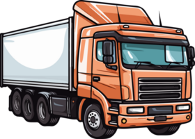 AI generated truck illustration isolated on transparent  background. png