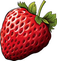 AI generated strawberry illustration isolated on transparent background. png