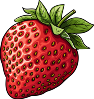 AI generated strawberry illustration isolated on transparent background. png