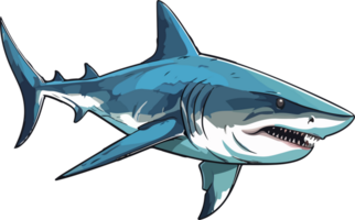 AI generated shark illustration isolated on transparent background. png