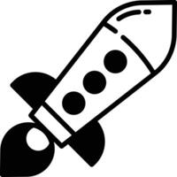 Rocket glyph and line vector illustration