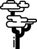 Tree glyph and line vector illustration