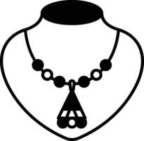 Necklace glyph and line vector illustration